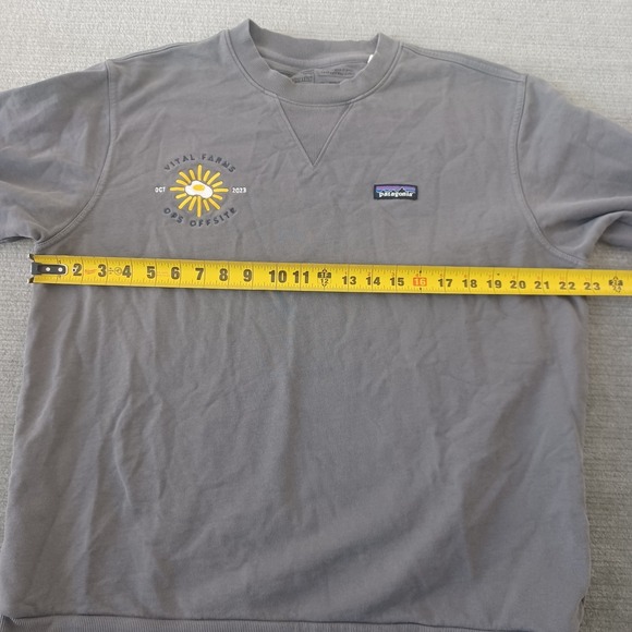 Patagonia Sweatshirt Mens L Gray Regenerative Organic Certified Crewneck Logo - Picture 7 of 10